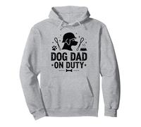 Dog Dad On Duty: Orgulloso Padre de Mascotas Sudadera con Capucha, Unisex para Adultos, Gris Jaspeado, L