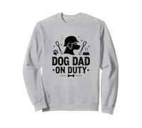 Dog Dad On Duty: Orgulloso Padre de Mascotas Sudadera, Unisex para Adultos, Gris Jaspeado, XXL