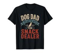 Dog Dad The Man Myth Snack Dealer, Vintage, Desgastado, Divertido Camiseta gráfica económica, Hombre, Negro, L