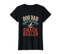 Dog Dad The Man Myth Snack Dealer, Vintage, Desgastado, Divertido Camiseta gráfica económica, Mujer, Negro, XS