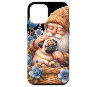 Dog Daddy Gnome Floral Graphic For Pug Grandma Who Love Pugs Carcasa para iPhone 12 mini