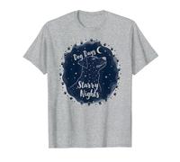 Dog Days Noches estrelladas Canino Celestial Camiseta, Hombre, Gris Jaspeado, 5XL