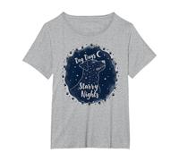 Dog Days Noches estrelladas Canino Celestial Camiseta, Mujer Tallas Grandes, Gris Jaspeado, 5XL Grande