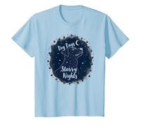 Dog Days Noches estrelladas Canino Celestial Camiseta, Niños, Azul Bebé, 12 años