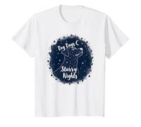 Dog Days Noches estrelladas Canino Celestial Camiseta, Niños, Blanco, 12 años