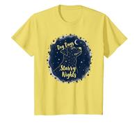 Dog Days Noches estrelladas Canino Celestial Camiseta, Niños, Limón, 12 años