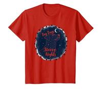 Dog Days Noches estrelladas Canino Celestial Camiseta, Niños, Rojo, 12 años