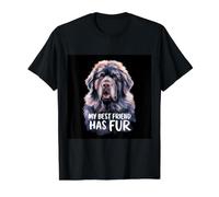 Dog de Terranova Diciendo Mis Mejores Amigos lo han Hecho Camiseta gráfica económica, Hombre, Negro, M