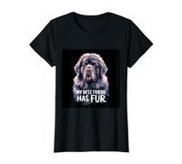 Dog de Terranova Diciendo Mis Mejores Amigos lo han Hecho Camiseta gráfica económica, Mujer, Negro, XS