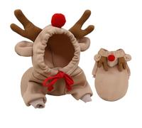 Dog Deer Costume - Adorable Festive 3D Reindeer Ears Clothes | Holiday Dog Apparel, Portable Christmas Pet Costume, Moose Coat Winter Pet Hoodies for Celebration Holiday Winter Puppy Cat