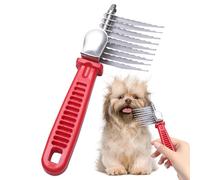 Dog Dematting Comb, Grooming Brush for Pet Hair Removal, Sided Detangler with Ergonomic Handle, Safe Stainless Steel Teeth, for Cats, Dogs, Indoor and Outdoor Use, 7x6x3cm 75g Stainless
