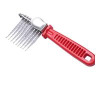 Dog Dematting Comb, Grooming Brush For Pets, V Material, Hair Removal & Detangling Tool, Smooth Ergonomic Handle, Ideal For Indoor & Outdoor Use, 2-in-1 Design, 7x6x3cm, Blue