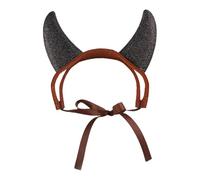 Dog Devil Horns - Correa de ajuste cómoda, piel sintética vibrante, colocación segura de las orejas, diseño llamativo del festival | Traje de animal con tema lindo para desfile de perros pequeños