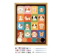 Dog Digital Oil Painting, Drawing Accessories For Creative, Cat Paint By Number With Brushes, Expression Living Room Bedroom Dormitory School Party Birthday Apartment