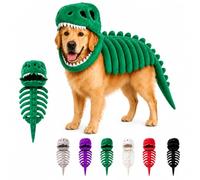 Dog Dinosaur Costume, Dog Skeleton Outfit，Grün：90cm
