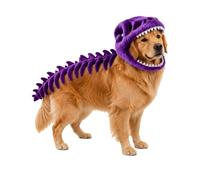 Dog Dinosaur Costume, Glow in The Dark Cat Skeleton Costume for Cats Only, Soft Plush Prehistoric T-Rex Pet Halloween Cosplay Outfit for Puppy and Medium Dogs (Purple,L(120cm))