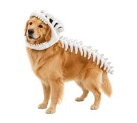 Dog Dinosaur Costume, Glow in The Dark Cat Skeleton Costume for Cats Only, Soft Plush Prehistoric T-Rex Pet Halloween Cosplay Outfit for Puppy and Medium Dogs (White,L(120cm))