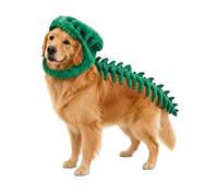 Dog Dinosaur Costume, Glow in The Dark Cat Skeleton Costume for Cats Only, Soft Plush Prehistoric T-Rex Pet Halloween Cosplay Outfit for Puppy and Medium Dogs (Green,L(120cm))