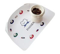 Dog Dish Mat - PU Leather Feeding Base Tray, Raised Edge Water Bowl Protection Pad | Non Slip Spill Proof Stable Anti Slip Floor Guard For Dining Station Clean Eating Support Accessory