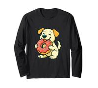 Dog Donut Funny Food Animal Humor Gráfico Manga Larga