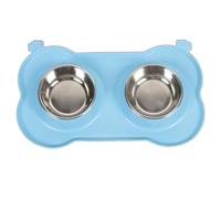 Dog Double Feeding Bowl with not lip Base, Detachable Stainless Steel Food and Water Bowls for Small, Medium, and Large Cats, Non-Skid Kitten 2 Bowl Set for - Feeding