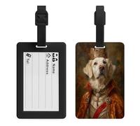 Dog Dressed As The King - Etiqueta de equipaje para bolsa de viaje, maleta, etiquetas con nombre
