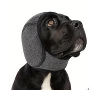 Dog Ear Defenders for Noise Protection - Comfort-Fit Dog Noise Cancelling Ear Wrap, Waterproof Muffs for Thunder, Fireworks, Grooming & Swimming (Black,S)