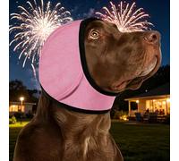 Dog Ear Muffs Noise Protection, Noise Cancelling Ear Wrap for Dogs, Adjustable No Shake Dog Ears Cover for Grooming Bathing Swimming Travel (Pink,L)