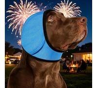 Dog Ear Muffs Noise Protection, Noise Cancelling Ear Wrap for Dogs, Adjustable No Shake Dog Ears Cover for Grooming Bathing Swimming Travel (Blue,L)