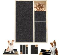 Dog Emery Board Scratcher Treat Box, Nail Scratch Board with Treat Box, Multifunctional Sturdy Dog Paws Scratchboard for Large Dogs Puppy Nail Grinding Pad (3 grids)