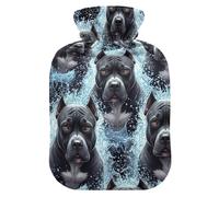 Dog Faces - Botellas de agua caliente con cubierta suave, calentador de pies, bolsa de agua caliente para compresas frías y calientes, tamaño mediano
