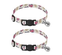 Dog Faces - Collar de gato pequeño, paquete de 2 collares de campana para perros pequeños