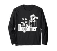 Dog-Father Dad Papa Puppy Paw Print Funny Animal Lover Gift Manga Larga