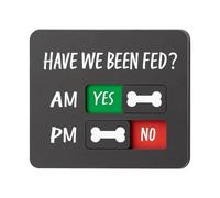 Dog Fed Sign - AM PM Feeding Chart Reminder Board, Have We Been Fed Status Indicator, Pet Meal Schedule Sign, Kitchen Fridge Wall Door Home Apartment Cage Crate Daily Care Use Accessory