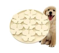 Dog Feeder - Silicona Suction Treat Puzzle Bowl, Flower Raised Design | Floor Wall Grooming Aid For Peanut Butter Snacks, Pet Training Bath Shower Boredom Relief Feeding Toy