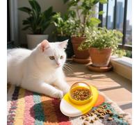 Dog Feeder Toy, Cat Treat Dispenser, Rotating Educational Pet Puzzle, 6.3x5.31x3.94 Inches Compact Interactive Slow Feeder, Daily Boredom Relief for Training, Travel, Home, Apartment and Play