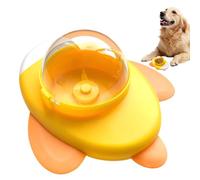 Dog Feeder Toy, Cat Treat Puzzle, Rotating Food Dispenser, Slow Feed Design, Aircraft Shape Toy, Interactive Mechanism, Training Tool, Snack Holder, Perfect for Home, Travel, Floor, 16x13.5x10cm