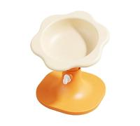 Dog Feeding Bowl - Adjustable Height Dish, 17.8x16.7x16.7cm Raised Pet Feeder for Indoor Dining, Flower Shaped Container with Easy Clean Design, Animal Supply, Elevated Cat Plate for Yard and Garden