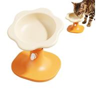 Dog Feeding Bowl, Adjustable Height Feeder, 17.8x16.7cm Dish with Floral Shape, Durable Material, Elevated Station with Non-Slip Design, Puppy Bowl for Home and Garden
