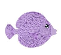 Dog Feeding Mat Slow Alimenter, Fish-Shaped Soft Cat Feeding Pad 25 x 17,5 cm, Safe Silicone Lick Pad with Suction Cup, Puppy Enrichment Toy for Large and Small Dogs