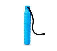 Dog & Field B-LINE - Chupete de entrenamiento para perros, color azul, flotador de agua de goma para entrenamiento y práctica de recuperación. Juguete flotante para perros con cordón de lanzamiento