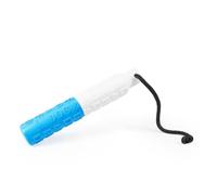 Dog & Field B-LINE - Chupete de entrenamiento para perros, color blanco y azul. Flotador de agua de goma para entrenamiento y práctica de recuperación. Juguete flotante para perros con cordón de