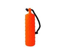 Dog & Field Chupete de agua para perros de fácil agarre, manta naranja grande, flotador de agua de goma para entrenamiento y práctica de recuperación. Juguete flotante para perros con cordón de