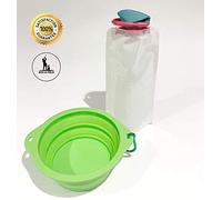 Dog & Field - Juego de Cuenco y Botella de Agua, Color Verde