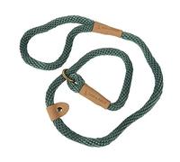 Dog & Field Lux Woven - Correa para perro, suave, flexible, con accesorios de latón macizo y fijaciones de piel en relieve, disponible en tres colores (cazador)