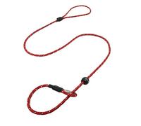 Dog & Field Pro Trialler - Correa Deslizante para Perros, Color Rojo, 1,2 m, con tapón de botón, fácil de Poner, no Necesita Collar ni arnés, Correa Delgada para Perros (Rojo)