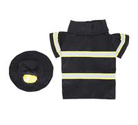 Dog Firefighter Costume | Canvas Holiday Outfit with Visibility Reflective Strips | Adjustable Hat & Jacket for Parties/Christmas/Birthdays | Pet Dress Up Accessories (XL)