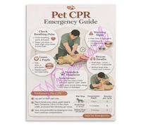 Dog First Aid Kit Reference Poster CPR Steps Heimlich Technique Animal Lover Living Room Bedroom Wall Print(Unframed,12x18inch(30x45cm))