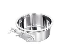 Dog Food Bowl - Stainless Steel S M L Sizes | Crate Water Bowl, Cage Mounted Hook Cup Feeding Dish with Holder For Spill Resistant Use | For Dogs Puppies Kennel Crate Coop Feeding Indoor Outdoor