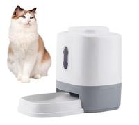 Dog Food Dispenser, 1.5L Automatic Cat Feeder, Press Feeding Bowl, Slow Feeder, Interactive Enrichment Toy for Small, Medium Dogs, Puppies, Kittens, 25.8x16.5x20.5cm 660g White
